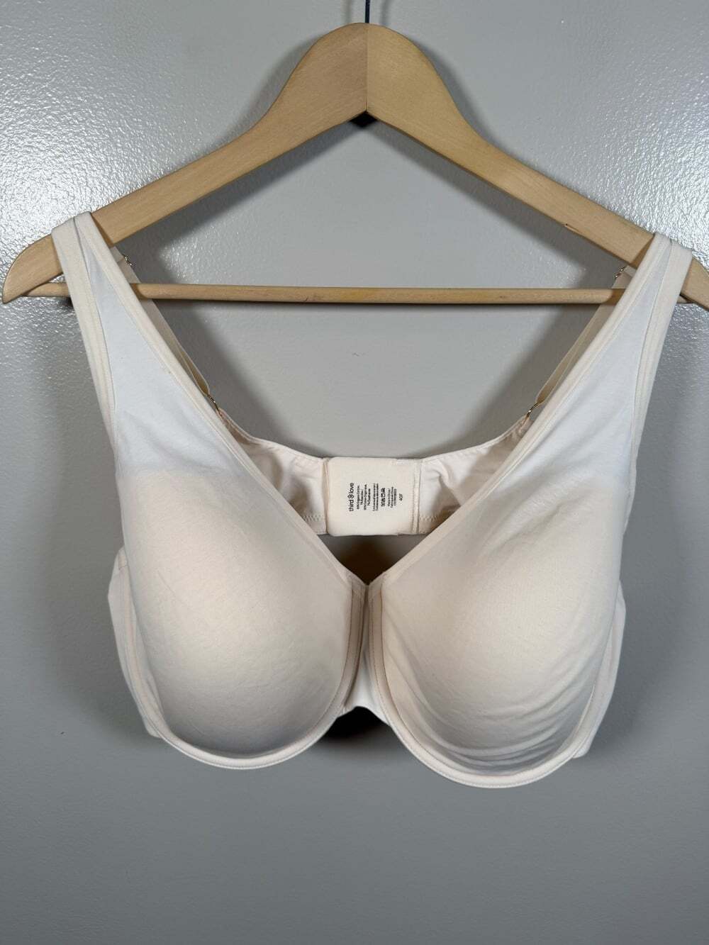 Thirdlove Organic Cloud Cotton Full Coverage Bra Size 40F Underwire Sea Salt